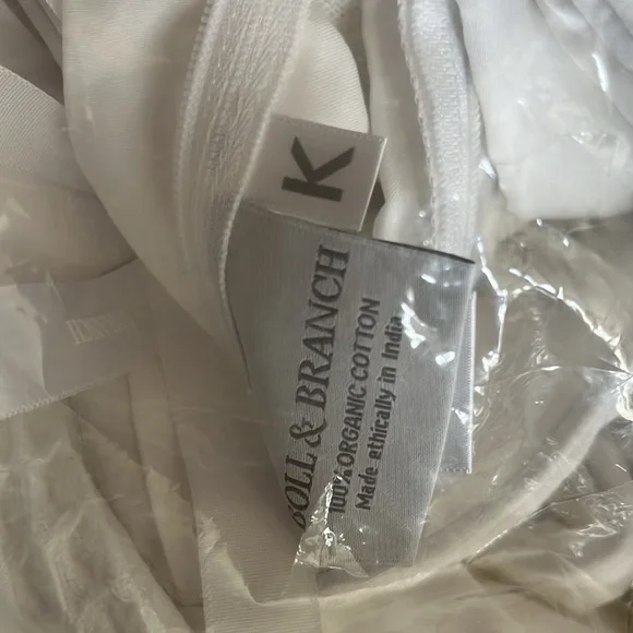 new Boll & Branch While Waffle Weave Organic Cotton Duvet Cover & Sham King set